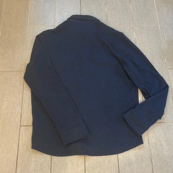 Navy Blue Casual Button Down Shirt - Picture 2 of 2